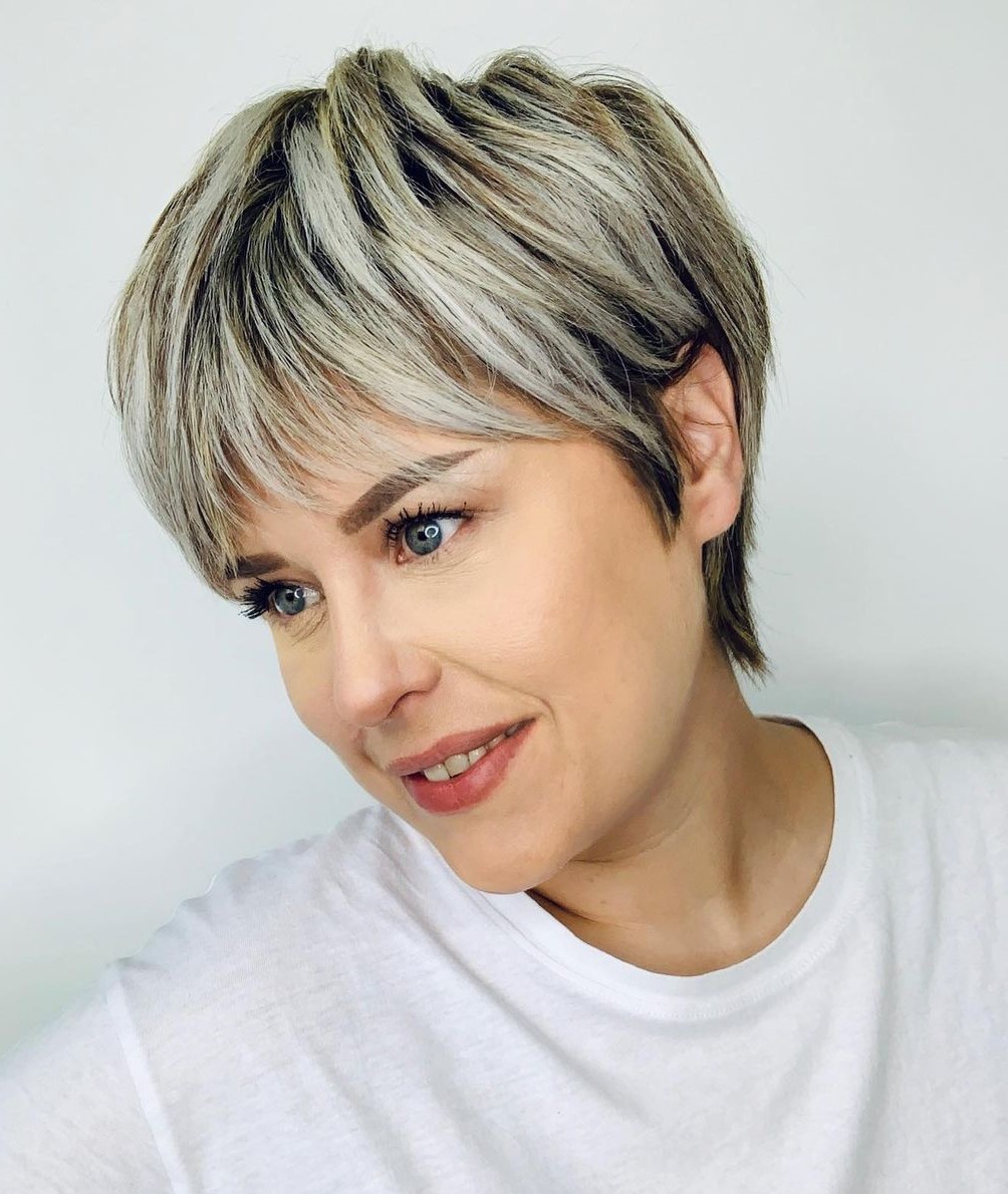 Choppy Black Pixie with Blonde Balayage