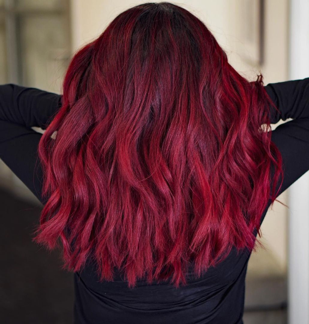 Bright Fiery Burgundy Hair Color