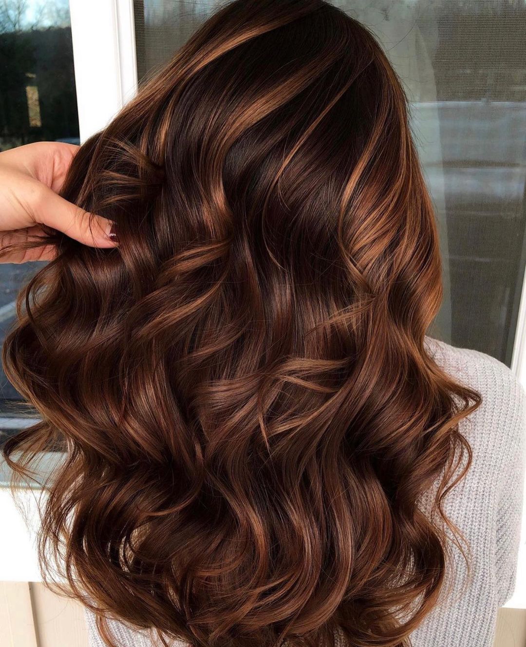 Chocolate Hair with Copper Highlights