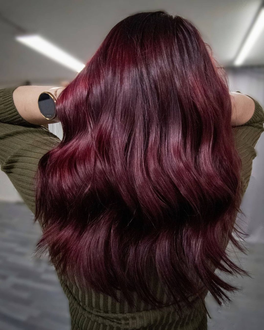 Elegant Dark Burgundy Hair