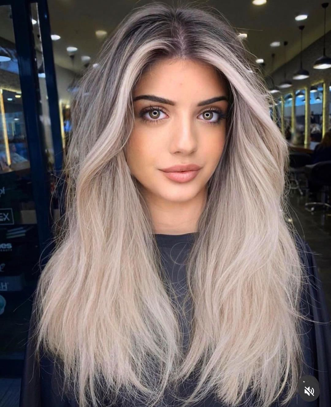 Fine Long Wispy Ash Blonde Look