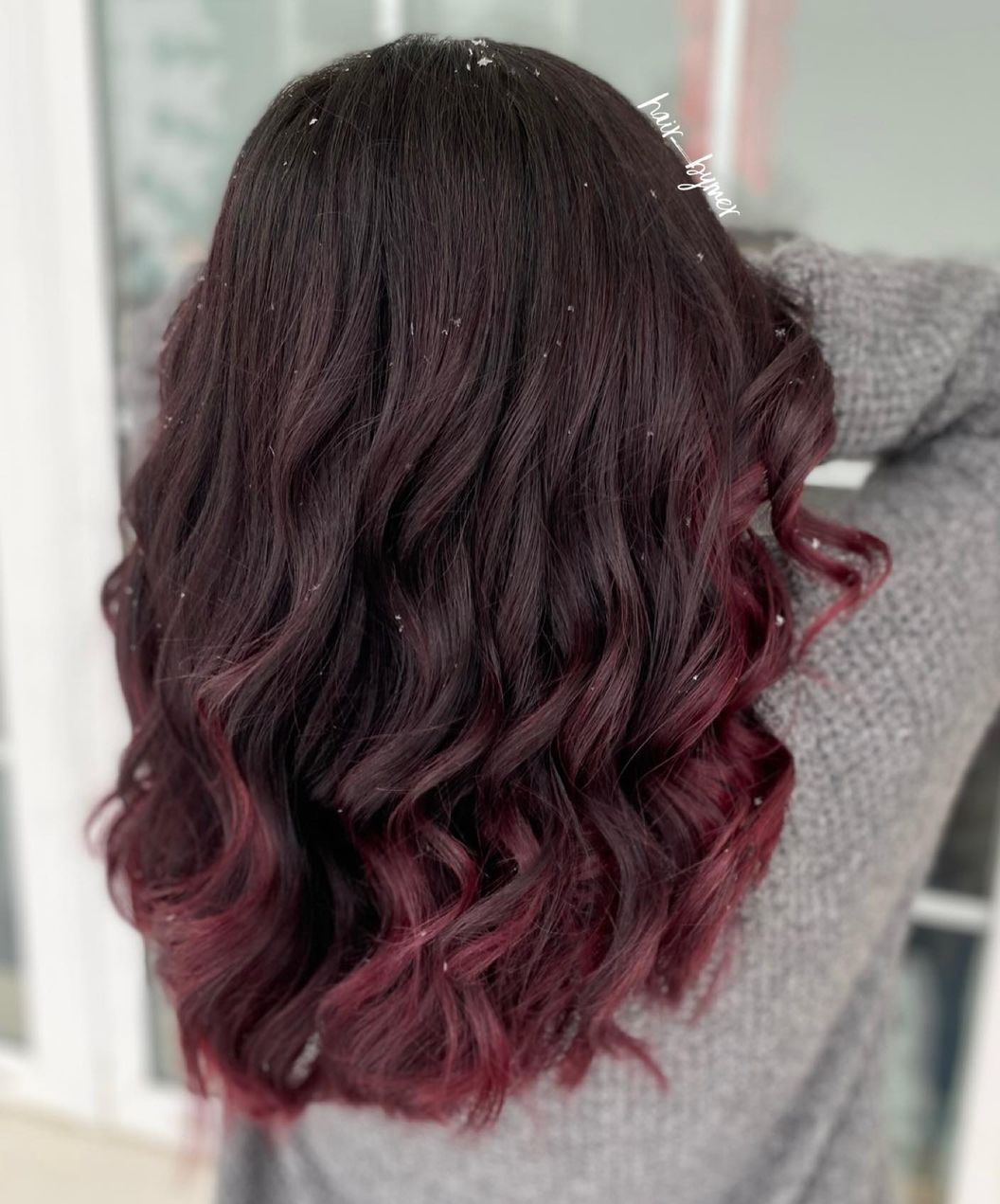 Dark Chocolate Hair with Burgundy Ends