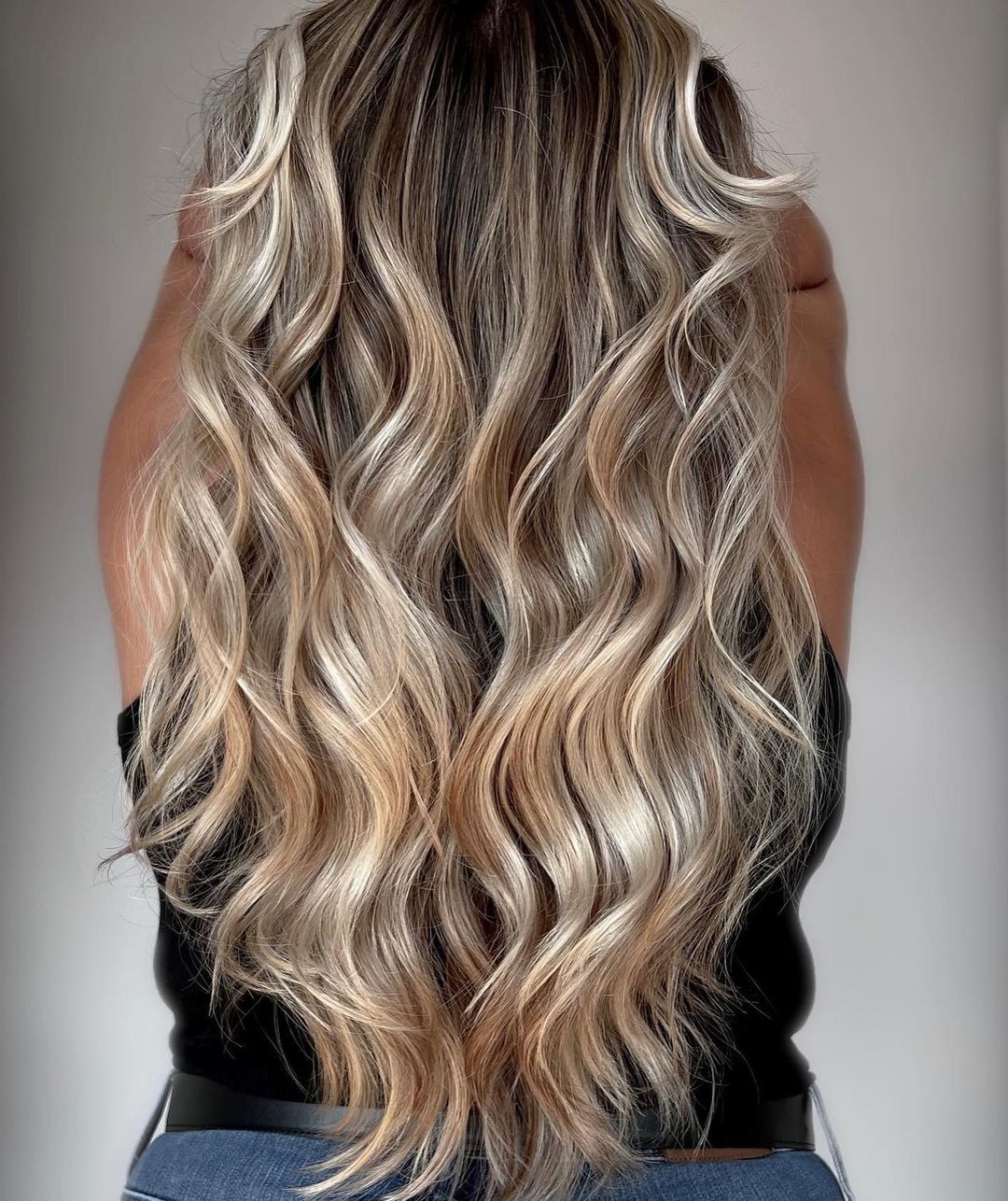 Strawberry Bronde Waves with Ash Highlights