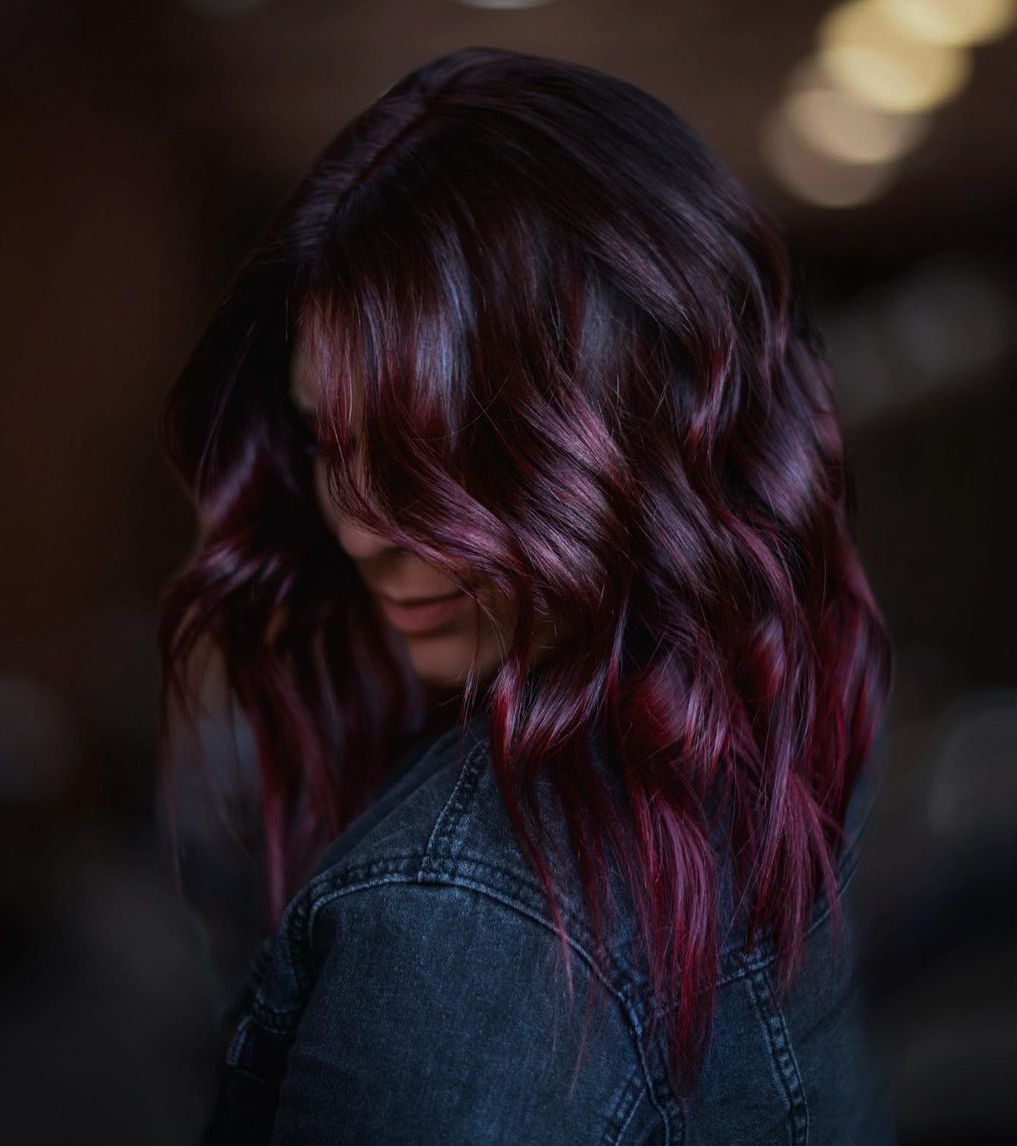 Dark Burgundy Hair with Lavender Sheen