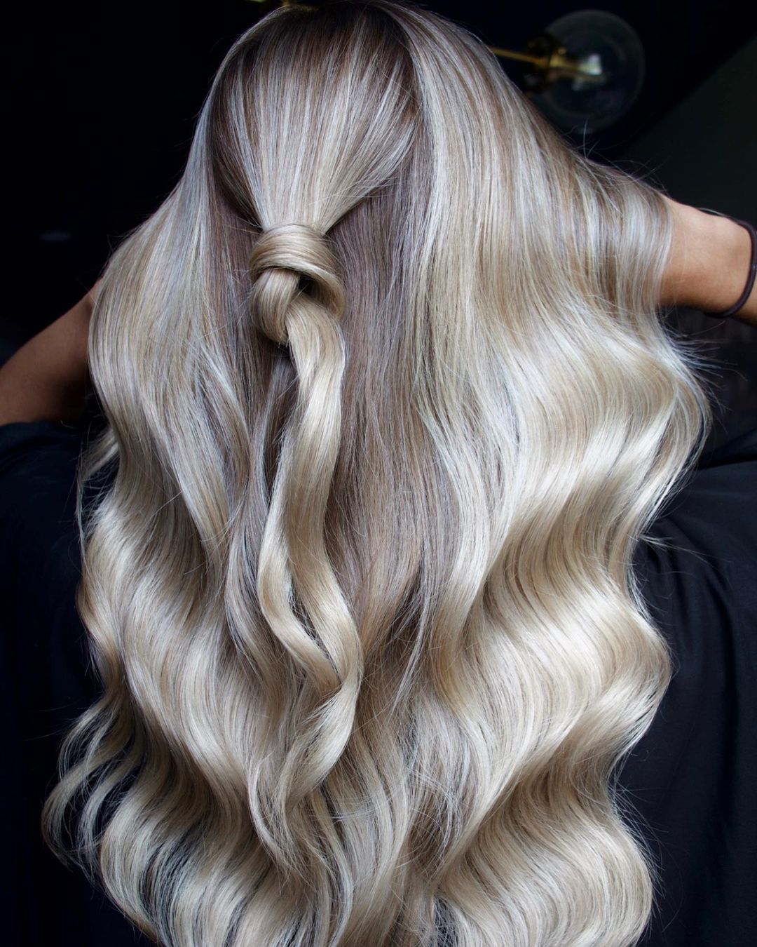 Long Ash Blonde Hair with Contouring