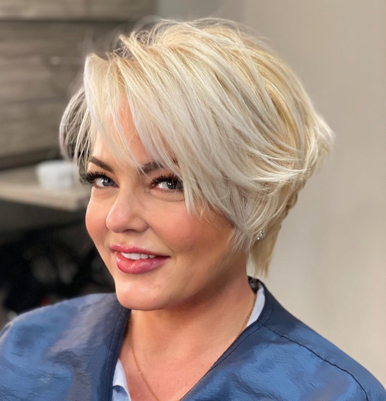 Tousled White Blonde Pixie Hairstyle