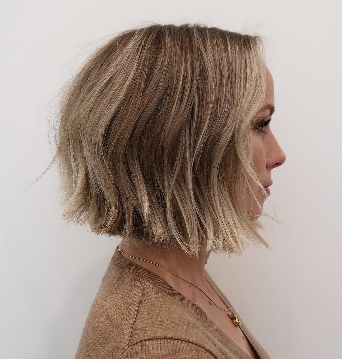 Cute Textured Brown Blonde Bob