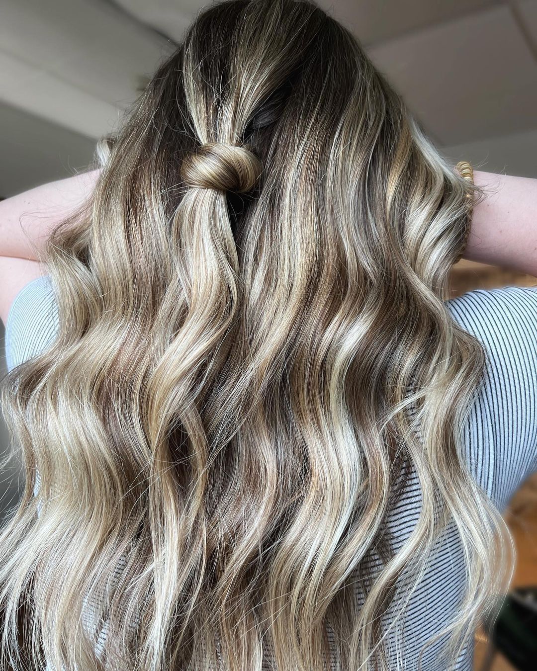 Metallic Blonde Balayage on Brown Hair