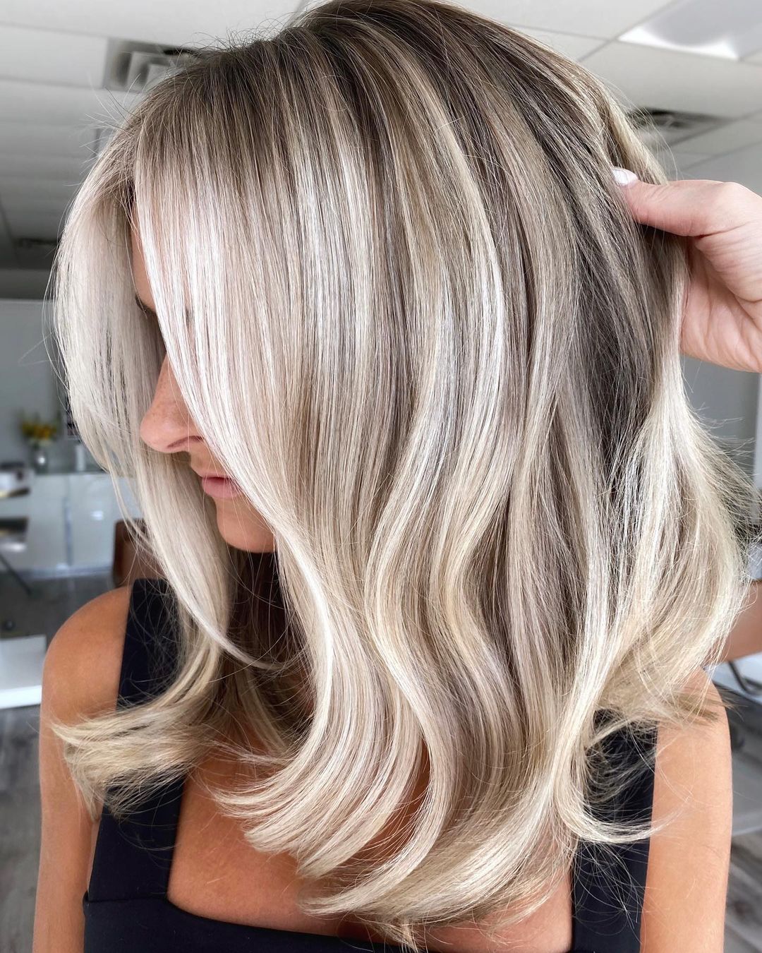 Bright Platinum Blonde Highlights