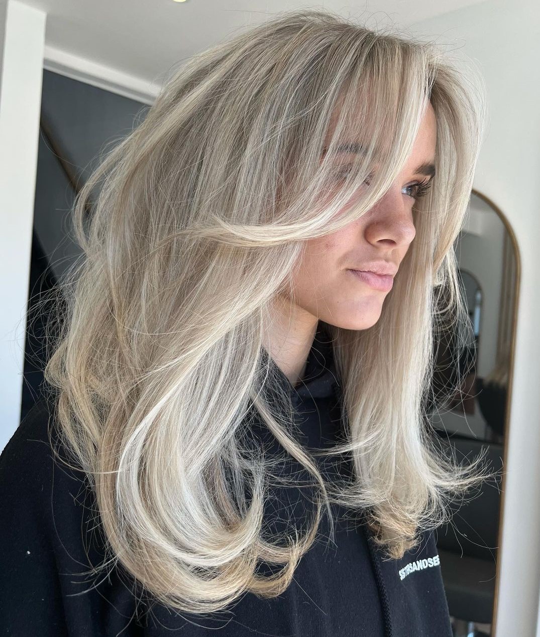 Voluminous Wispy Long Ash Blonde Look